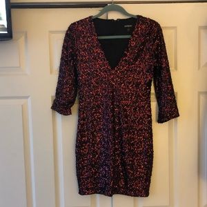 EXPRESS Red Sequin Mini Dress ❤️🖤